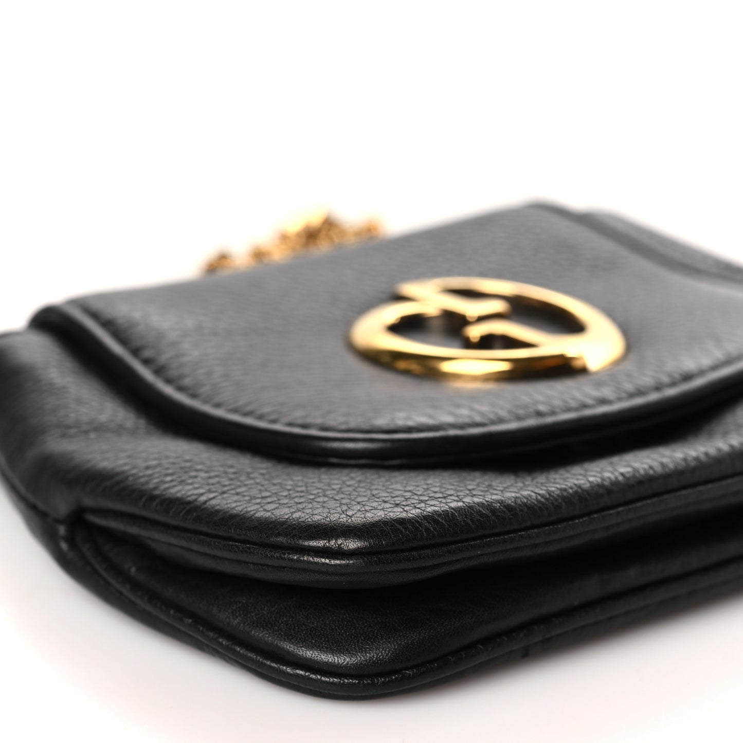 Pebbled Calfskin Small 1973 Chain Shoulder Bag Black