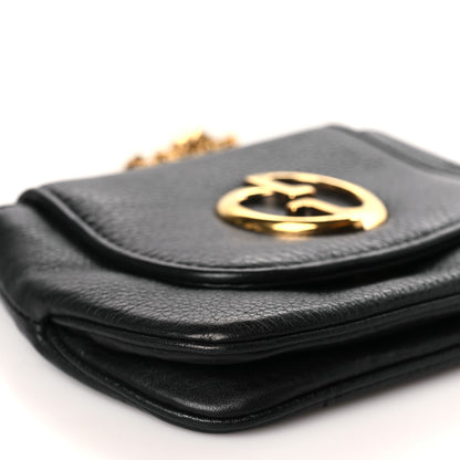 Gucci Pebbled Calfskin Small 1973 Chain Shoulder Bag Black 7 of 8