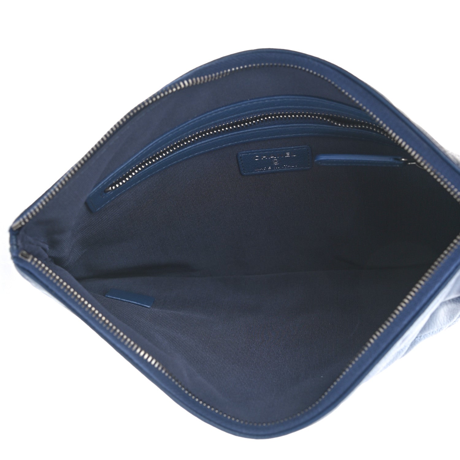 Chanel Patent Goatskin Quilted Medium Gabrielle Cosmetic Case Dark Blue 5 of 8