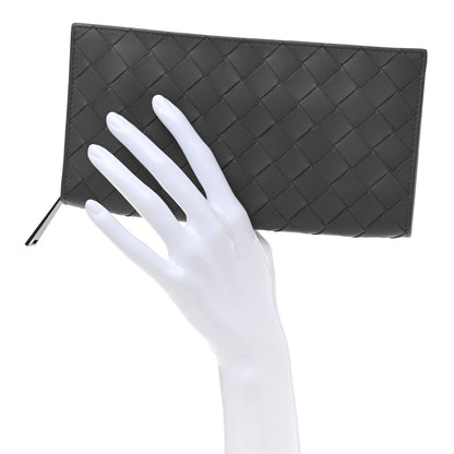 Bottega Veneta Nappa Intrecciato Zip Around Wallet Grey 2 of 7