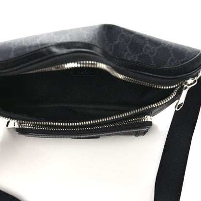 Gucci GG Supreme Monogram Textured Calfskin Retro Interlocking G Belt Bag Black 4 of 8