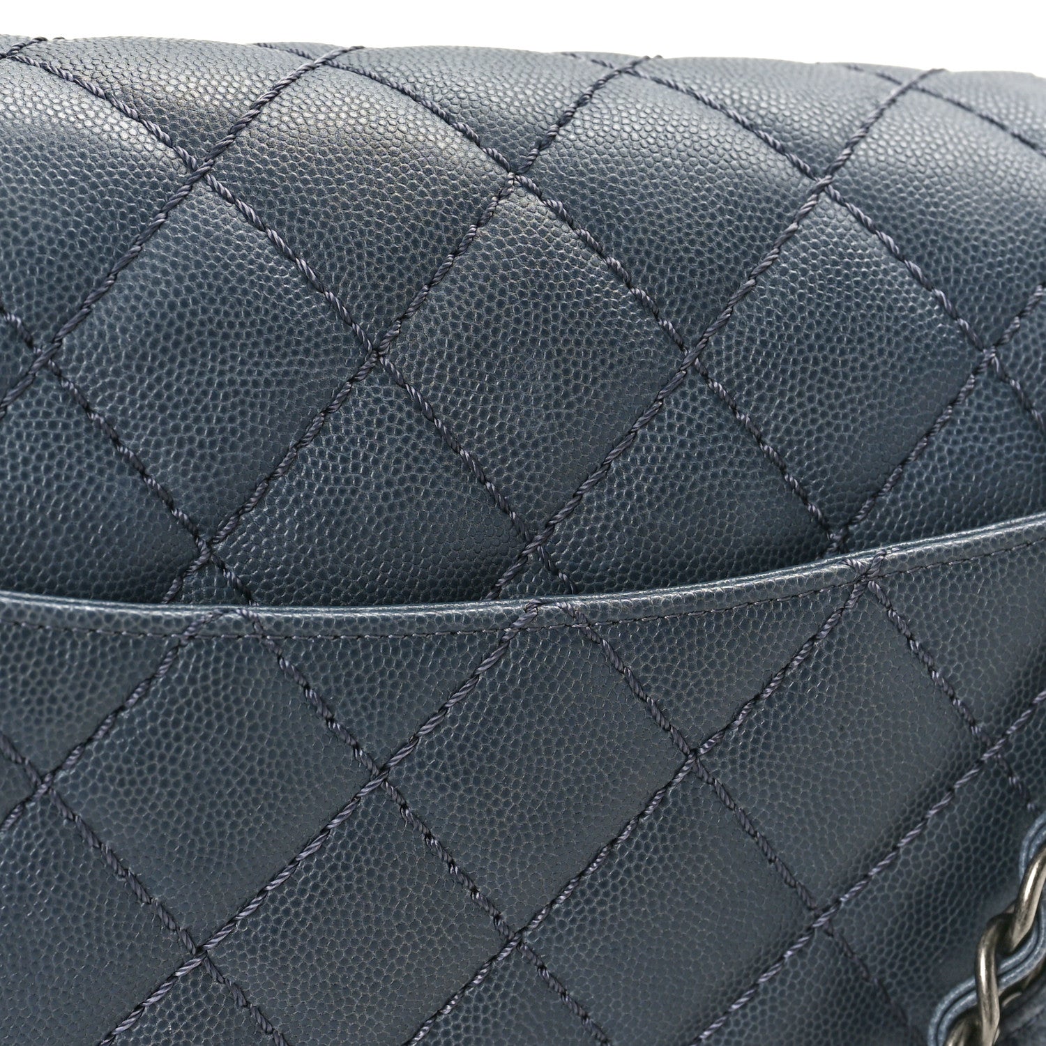 Chanel Caviar Quilted Jumbo Double Flap Grey 11 of 11