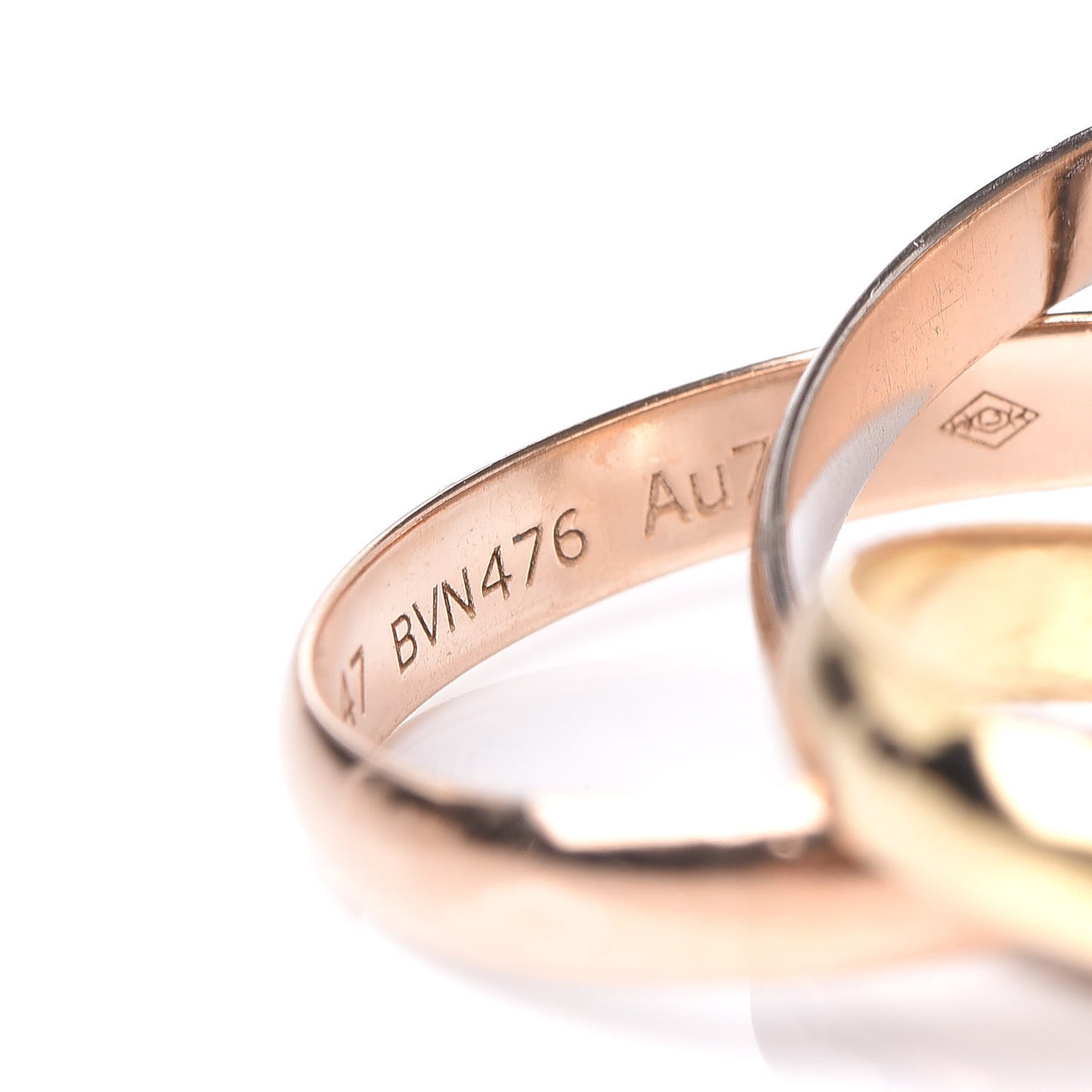18K Pink Yellow White Gold Small Trinity Ring 47 4