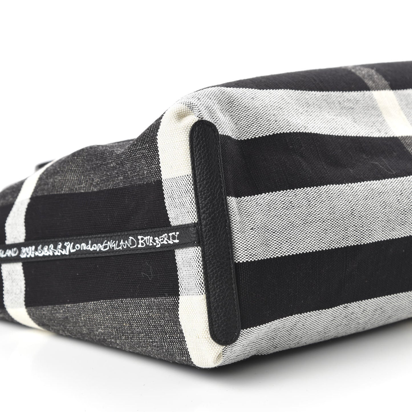 Coated Canvas Mega Check Medium Doodle Tote Black White
