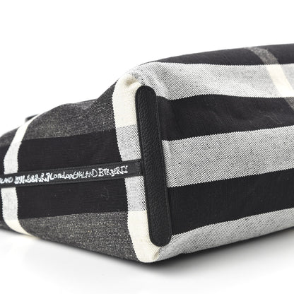 Burberry Coated Canvas Mega Check Medium Doodle Tote Black White 14 of 16