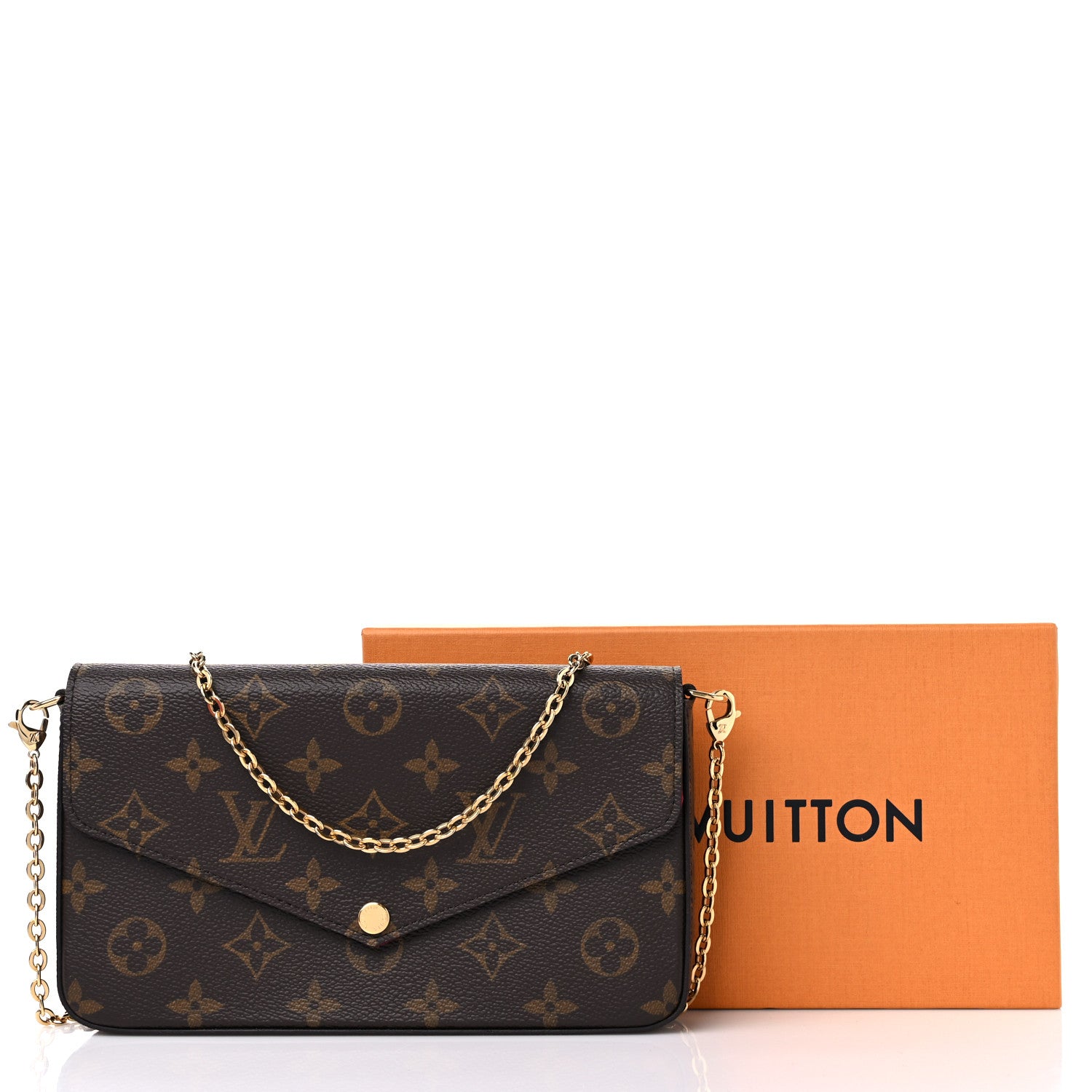 Louis Vuitton Monogram Pochette Felicie Chain Wallet Fuchsia 10 of 10