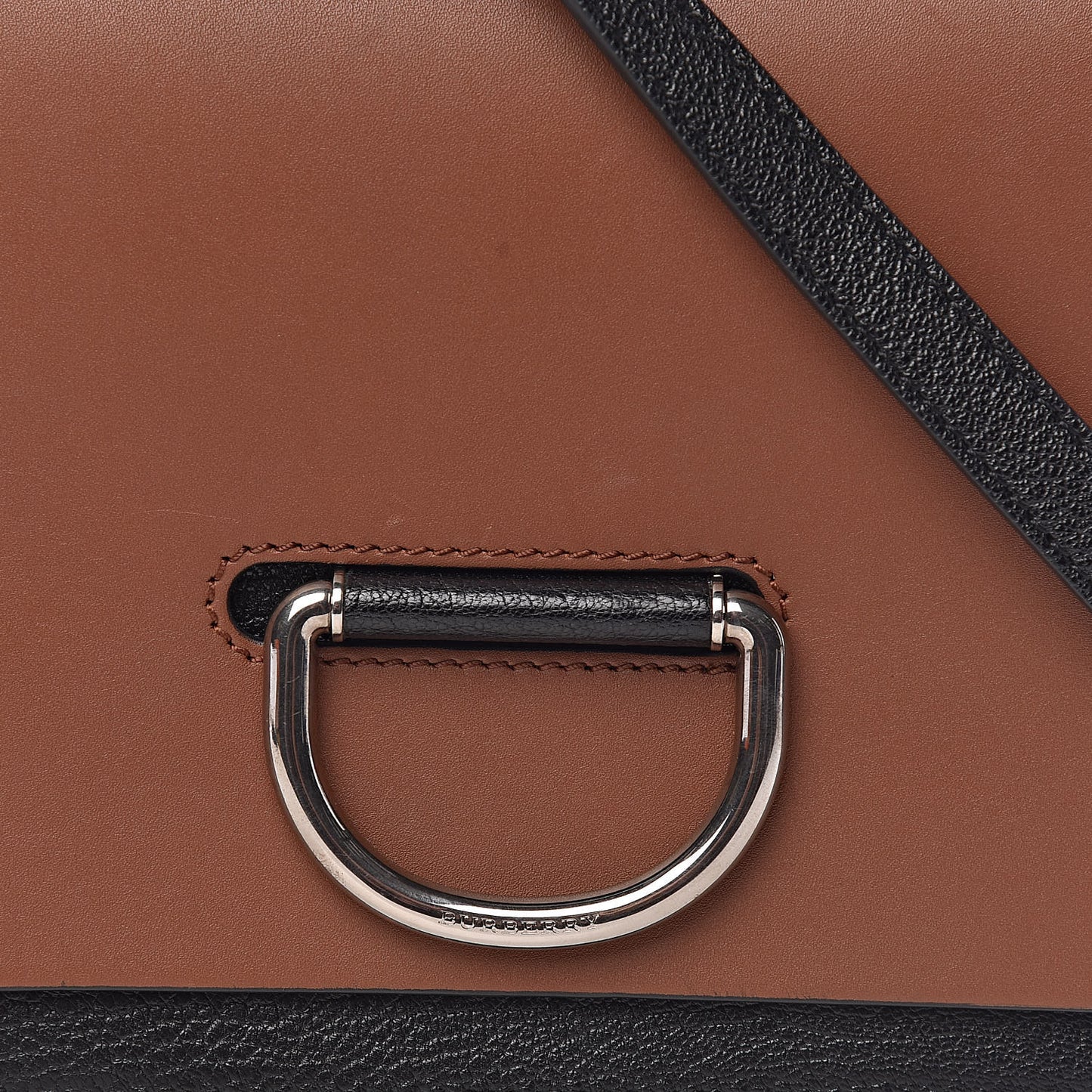 Calfskin Small D-Ring Bag Tan Black