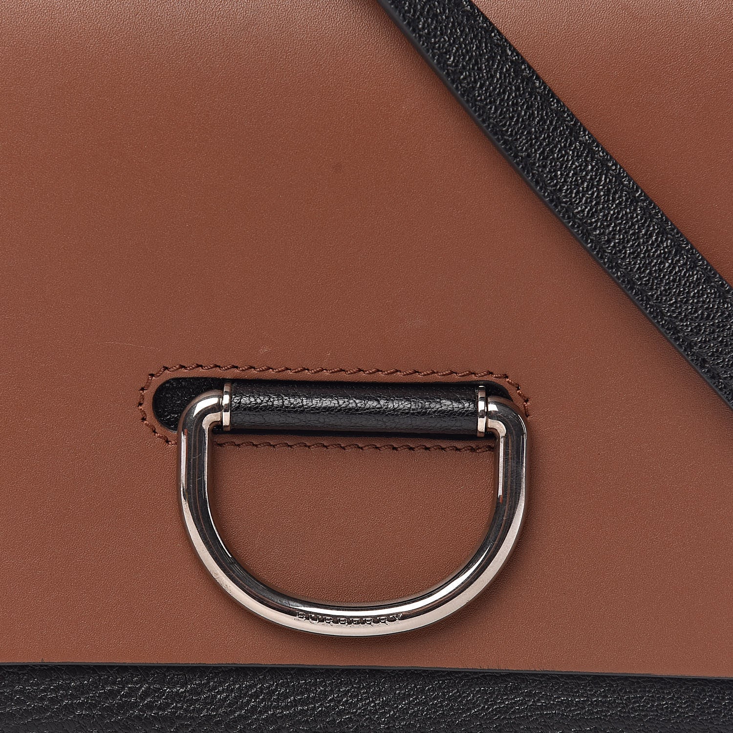 Burberry Calfskin Small D-Ring Bag Tan Black 10 of 10