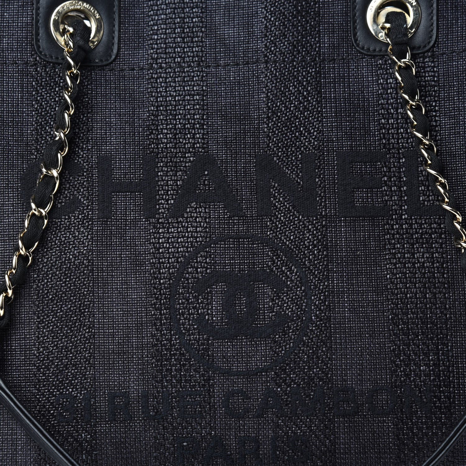 Chanel Mixed Fibers Striped Small Deauville Tote Black 10 of 10