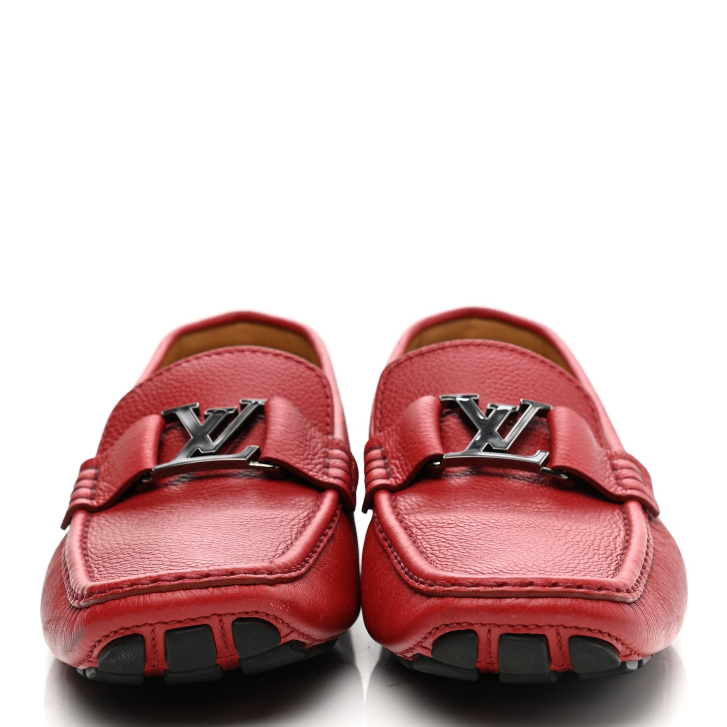 Calfskin Mens Monte Carlo Car Shoe Moccasin Loafers 11 Red