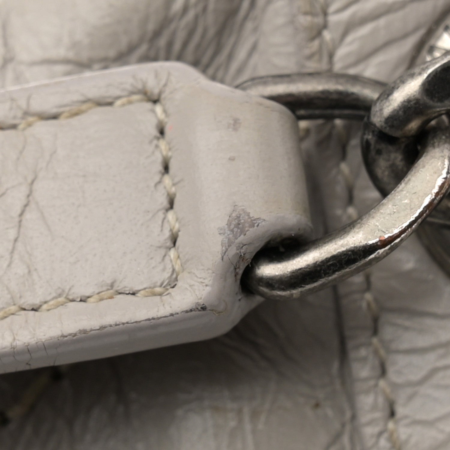 Saint Laurent Crinkled Calfskin Matelasse Monogram Medium Niki Chain Satchel Granite 12 of 14