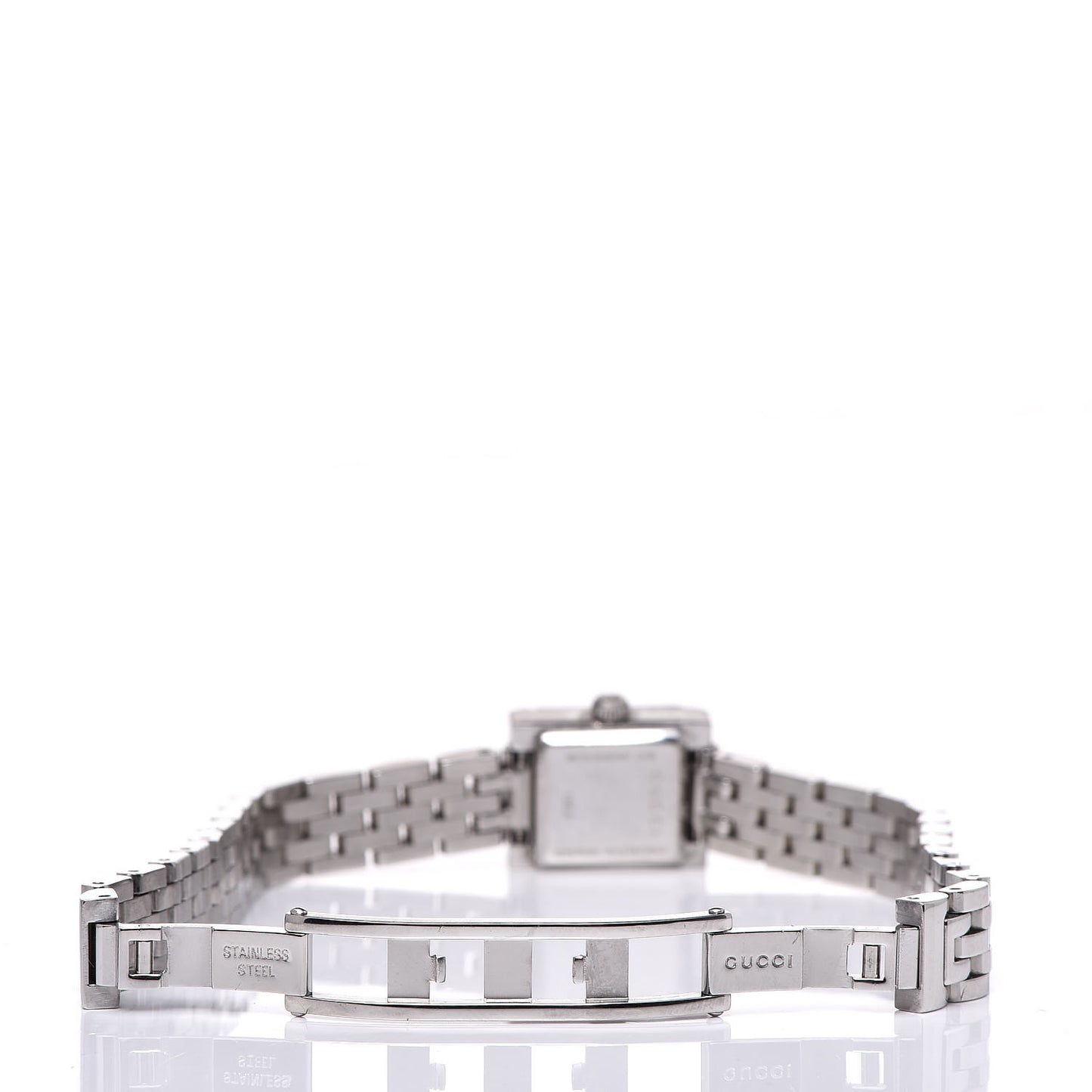 Stainless Steel Diamond 14mm G- Frame Square Quartz Watch Black