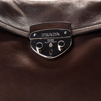 Prada Vitello Daino Pushlock Shoulder Bag Brown 4 of 10