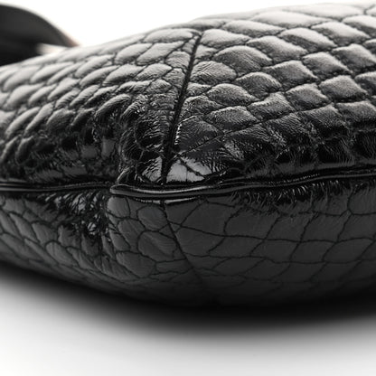 Saint Laurent Patent Crocodile Embossed Tribute Tote Black 9 of 15