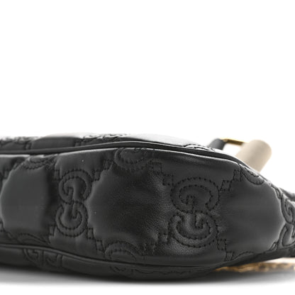 Gucci Calfskin GG Matelasse Chain Handbag Black Natural 10 of 12