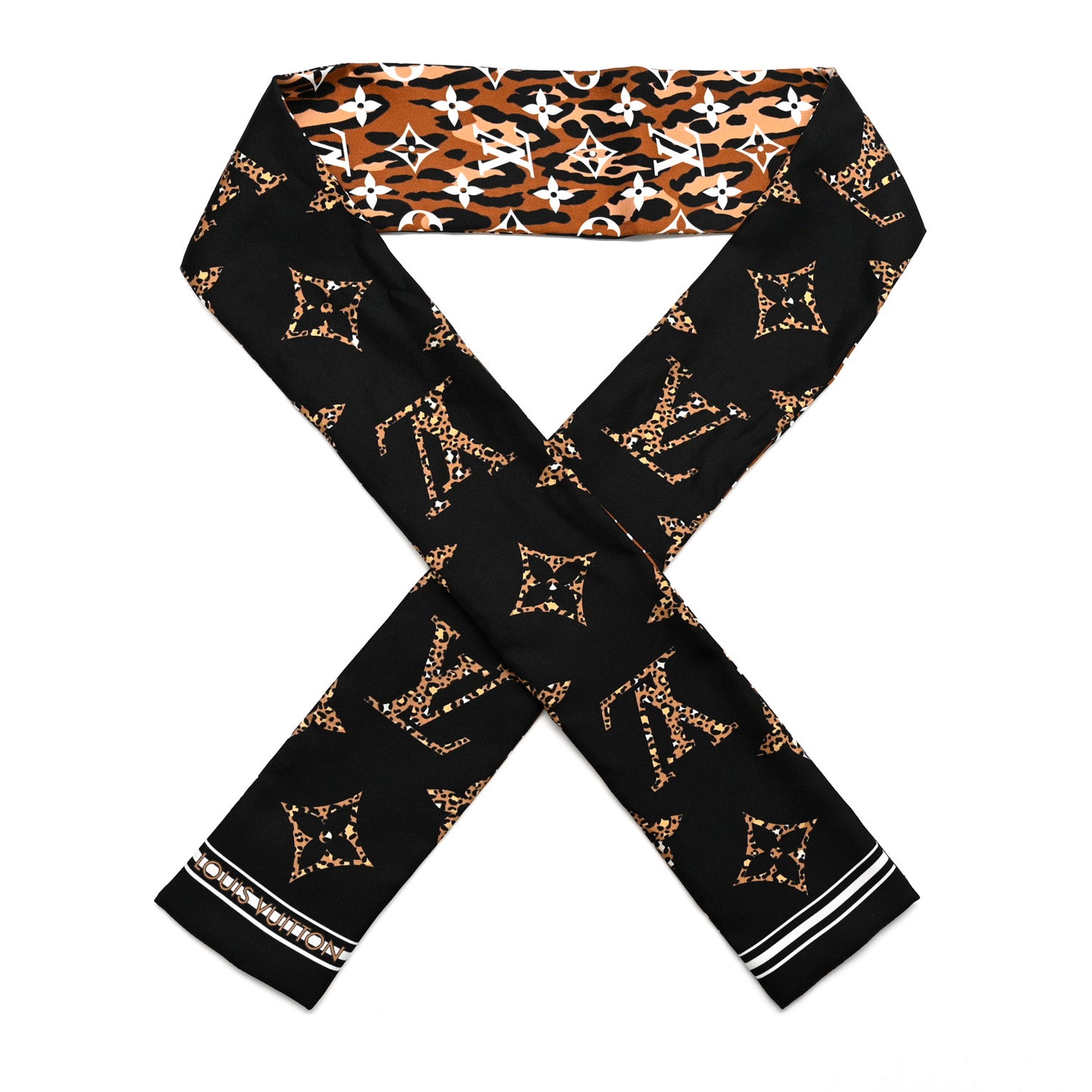 Silk Monogram Giant Jungle Bandeau Black