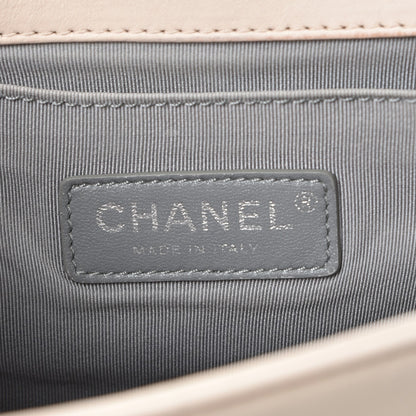 Chanel Calfskin Quilted Double Stitch Medium Boy Flap Beige 7 of 13