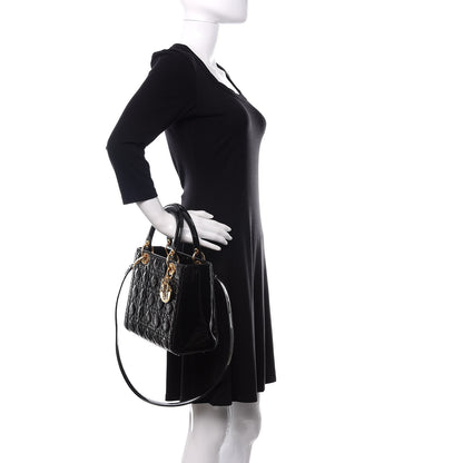 Christian Dior Patent Cannage Medium Lady Dior Black 3 of 11
