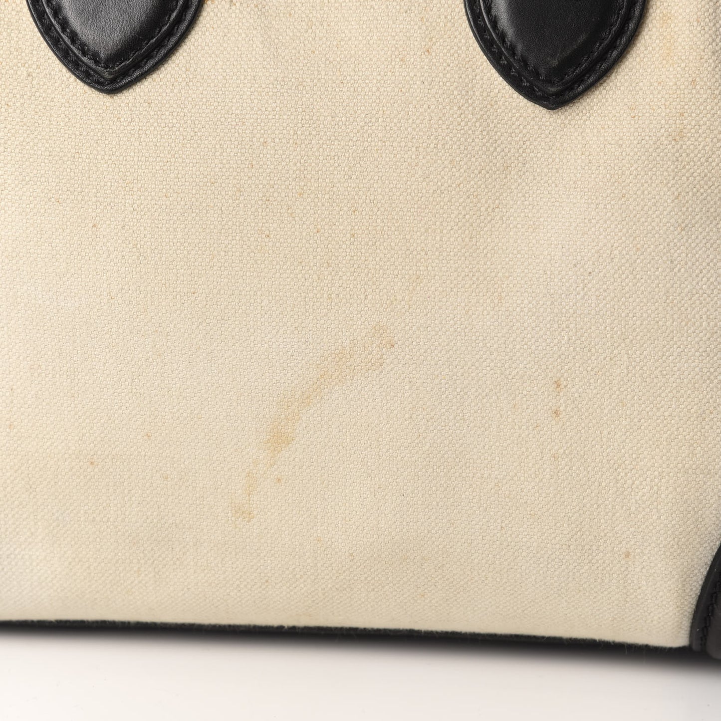 Natural Canvas Smooth Calfskin Mini Luggage Cream