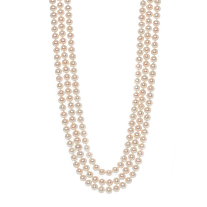 Tiffany Sterling Silver Pearl Ziegfeld Collection 3 Strand Necklace 1 of 6
