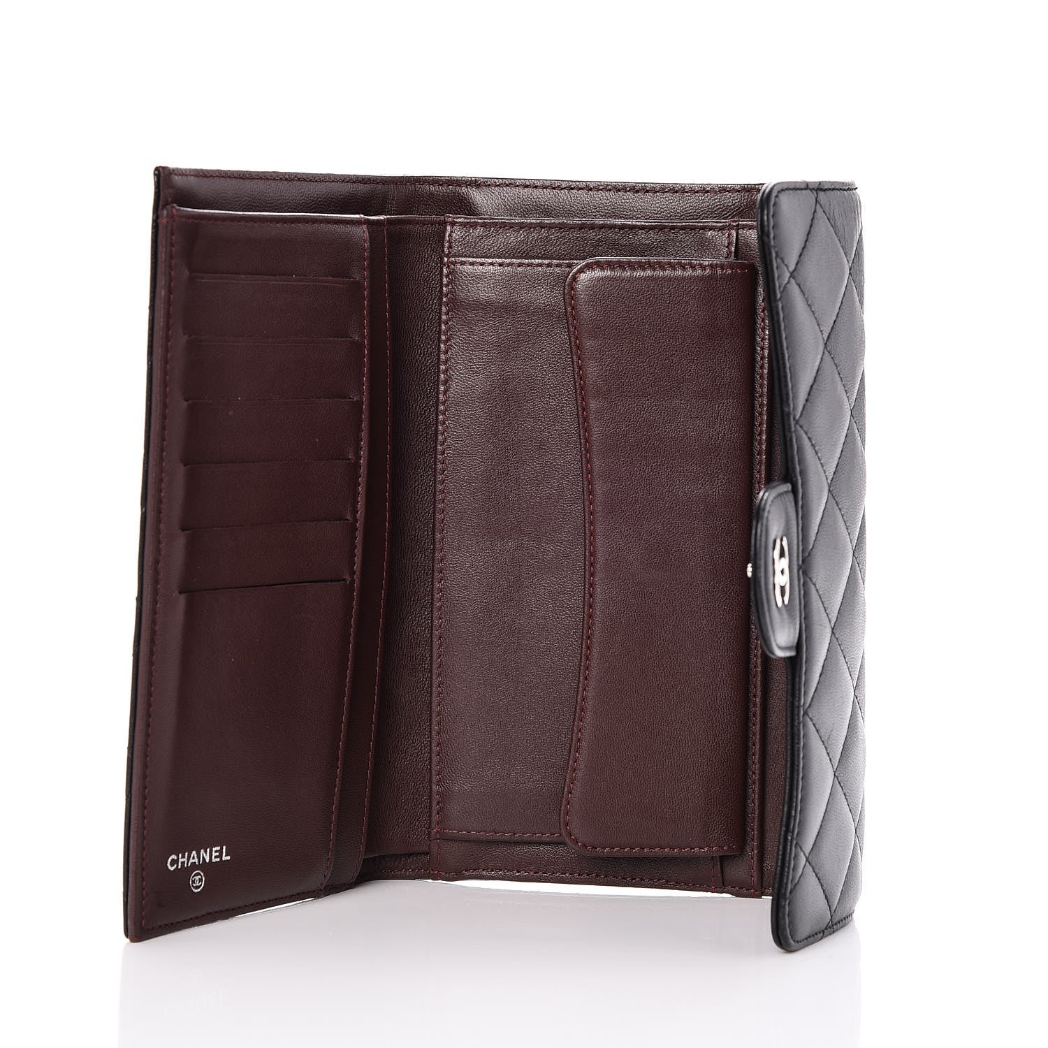 Chanel Lambskin Quilted Large Flap Wallet Black 5 of 9