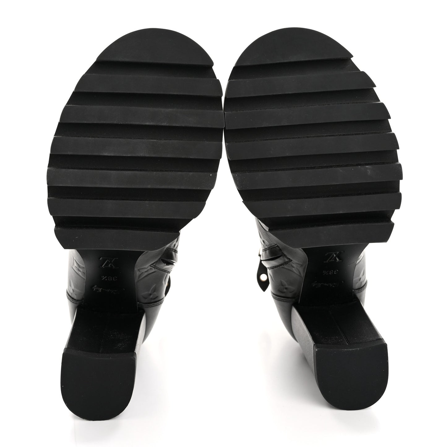 Calfskin Monogram Star Trail Ankle Boots 38.5 Black