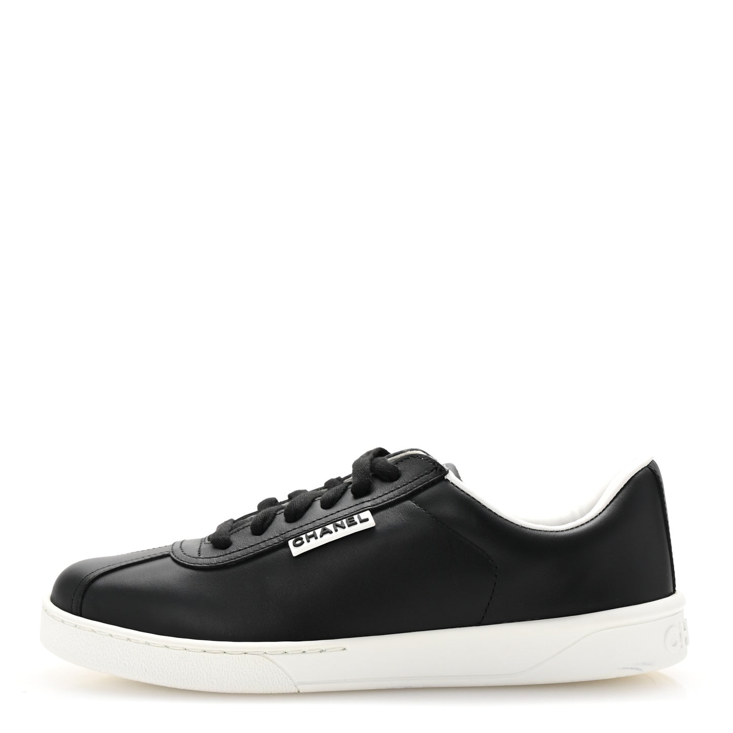 Calfskin CC Womens Sneakers 37.5 Black
