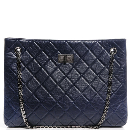 Chanel Aged Calfskin Reissue 2.55 Tote Navy Blue 1 of 7
