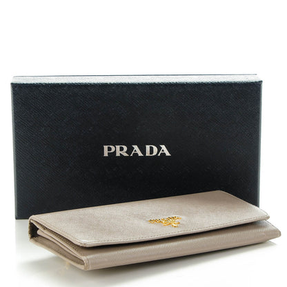 Prada Saffiano Metal Continental Flap Wallet Argilla 4 of 8