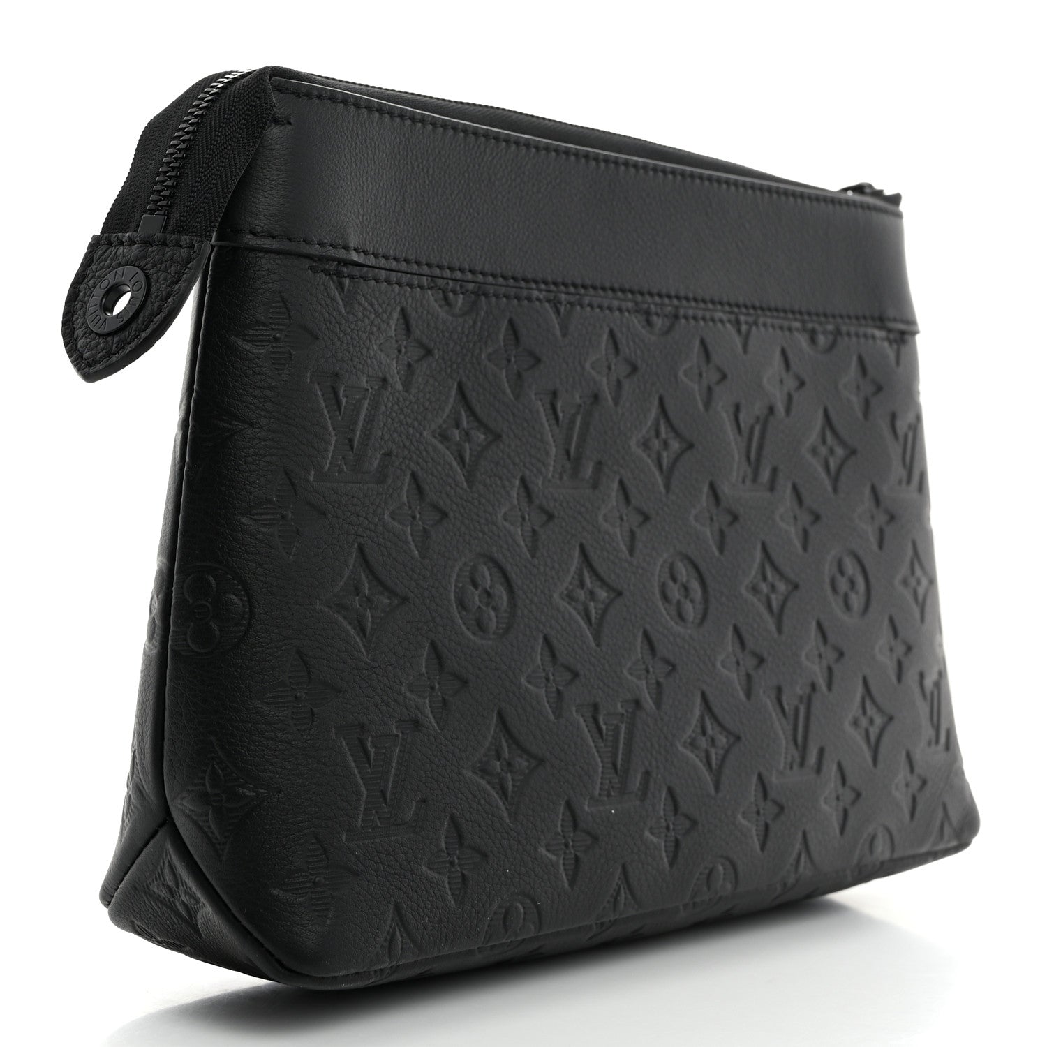 Louis Vuitton Shadow Calfskin Monogram Pochette Voyage Souple Black 3 of 6