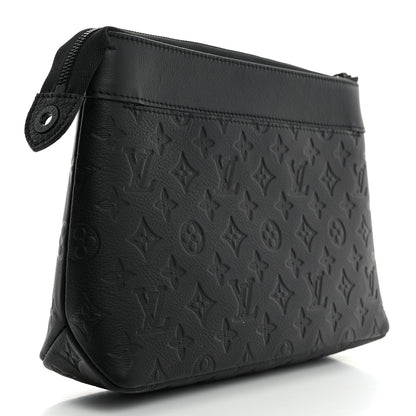 Louis Vuitton Shadow Calfskin Monogram Pochette Voyage Souple Black 3 of 6