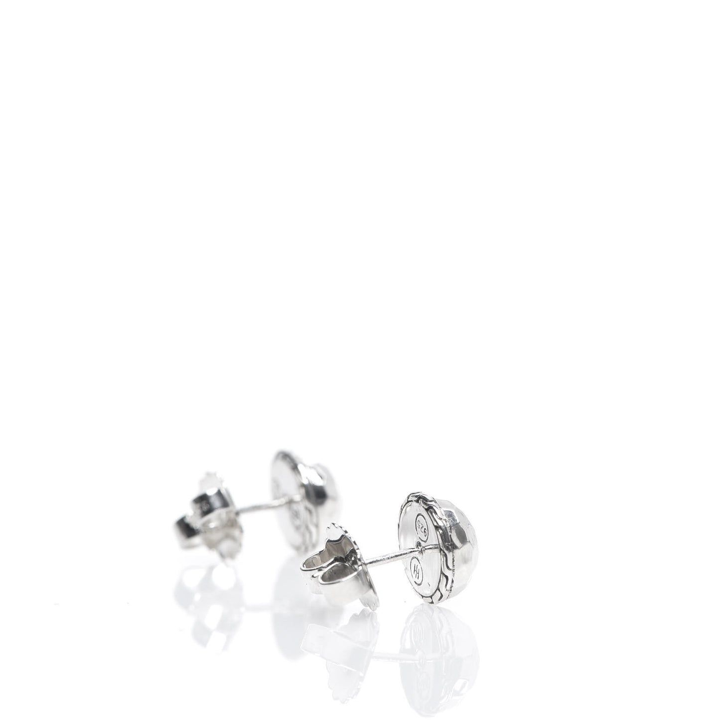 Sterling Silver Classic Chain Hammered Stud Earrings