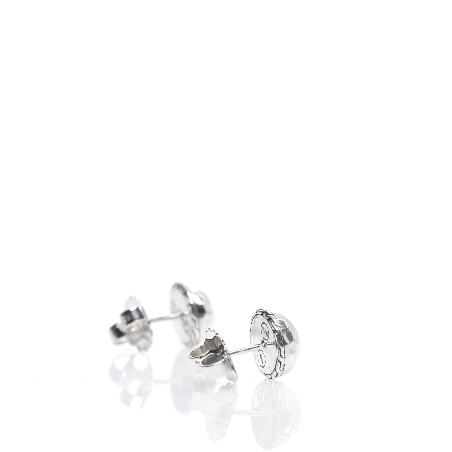 John Hardy Sterling Silver Classic Chain Hammered Stud Earrings 3 of 4