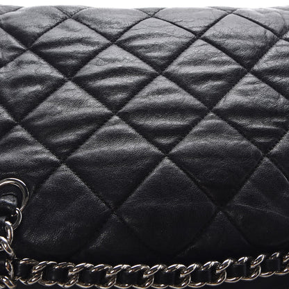 Chanel Washed Lambskin Quilted Chain Around Bowler Black 11 of 12