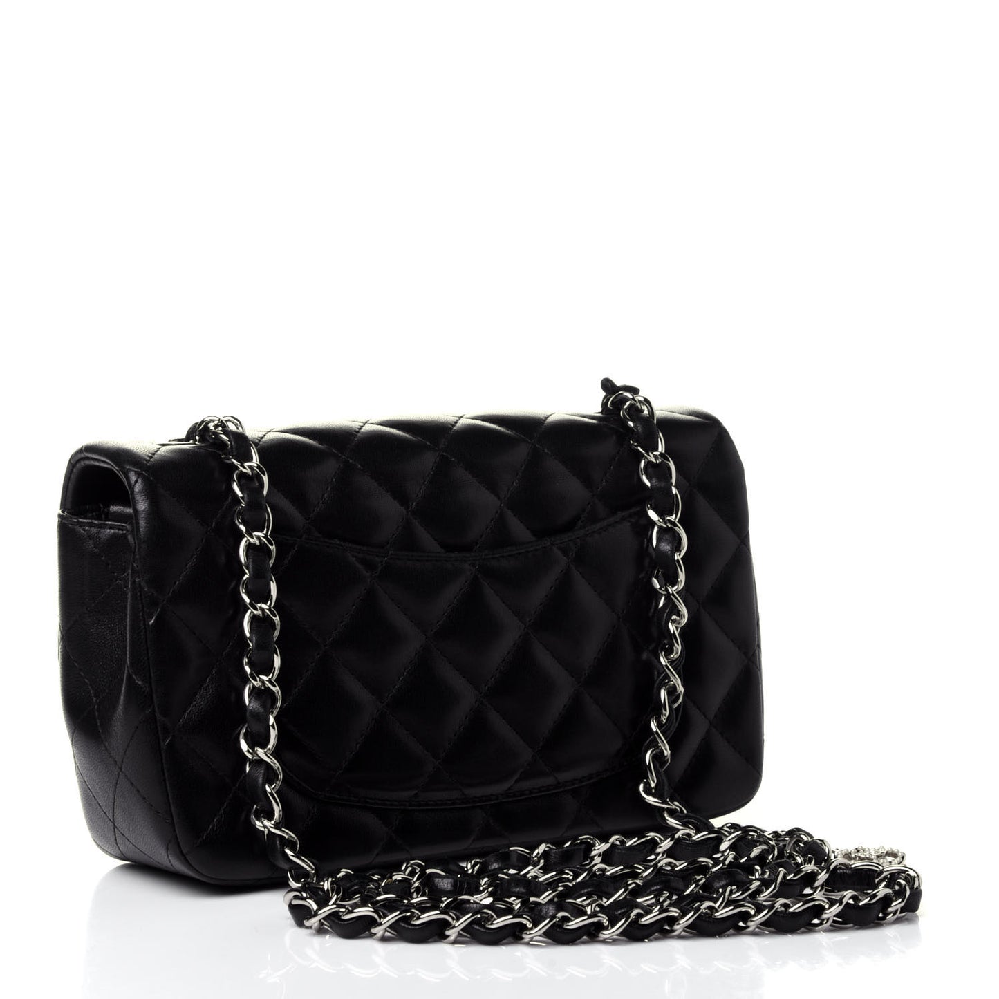 Lambskin Quilted Mini Charms Rectangular Flap Black