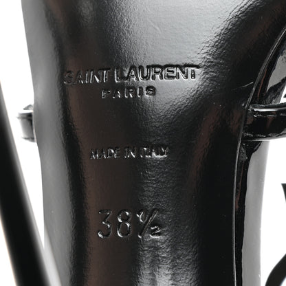 Saint Laurent Patent Cassandra 100 Ankle Strap Sandals 38.5 Black 8 of 8