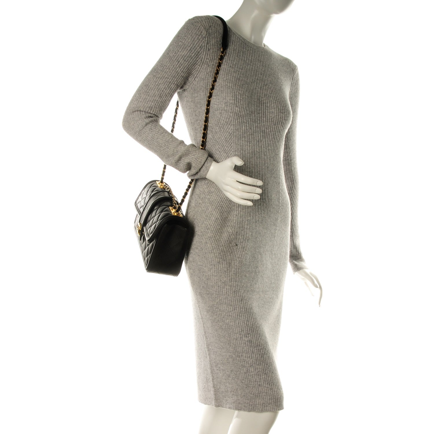 Chanel Calfskin Quilted Large Elegant CC Flap Black 2 of 7
