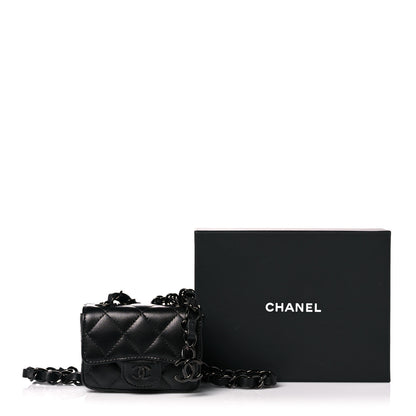 Chanel Lambskin Quilted Mini Chain Belt Bag So Black 12 of 12