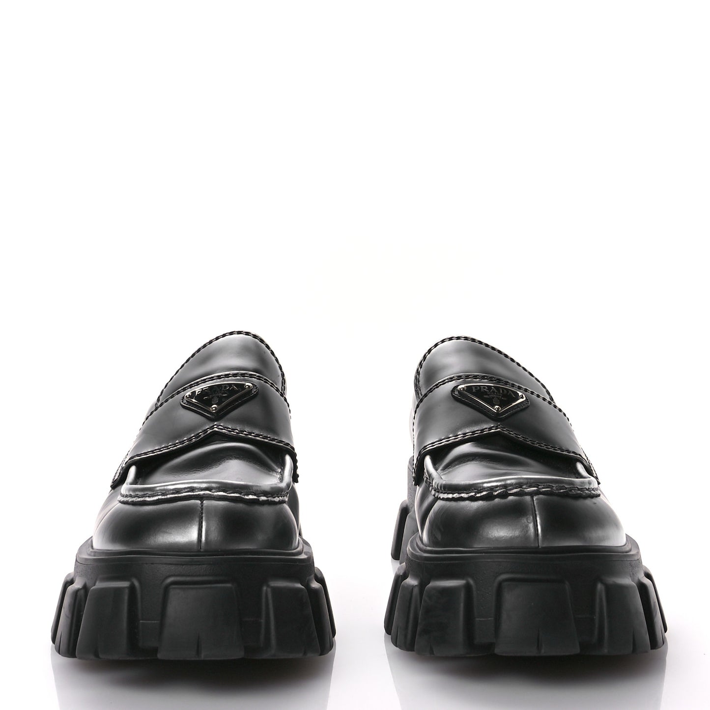 Spazzolato Rois Metal Triangle Logo Mens Monolith 60mm Loafers 11 Black Argento