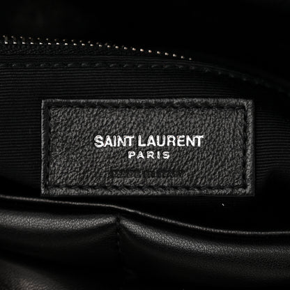 Saint Laurent Lambskin Quilted Small Loulou Puffer Monogram Chain Satchel Black 6 of 10