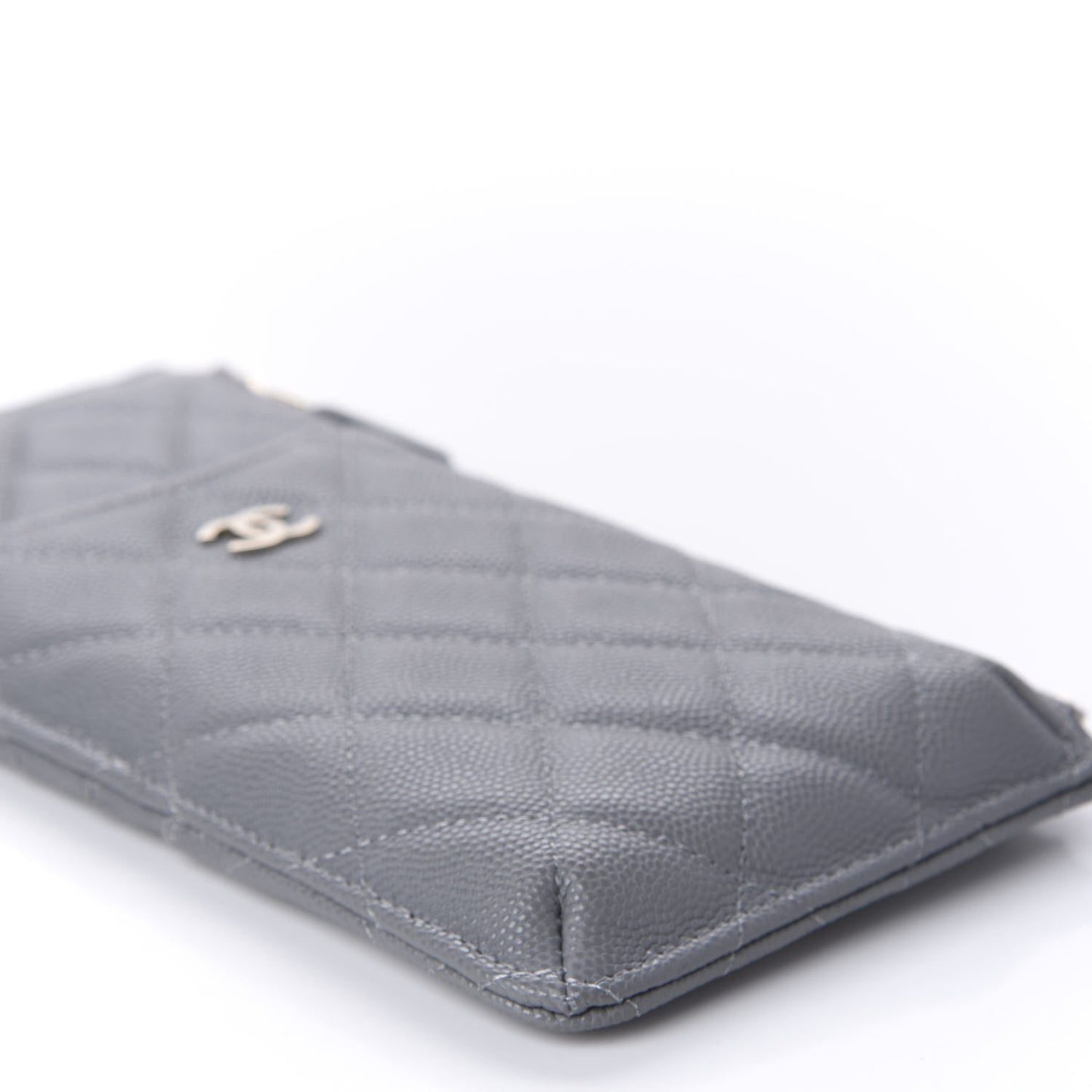 Caviar Quilted Classic iPhone Pouch Grey