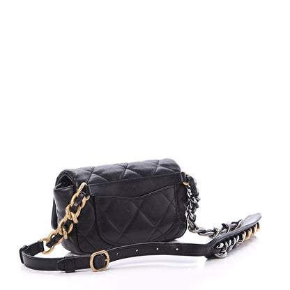 Chanel Lambskin Quilted Chanel 19 Waist Bag Black 2 of 9