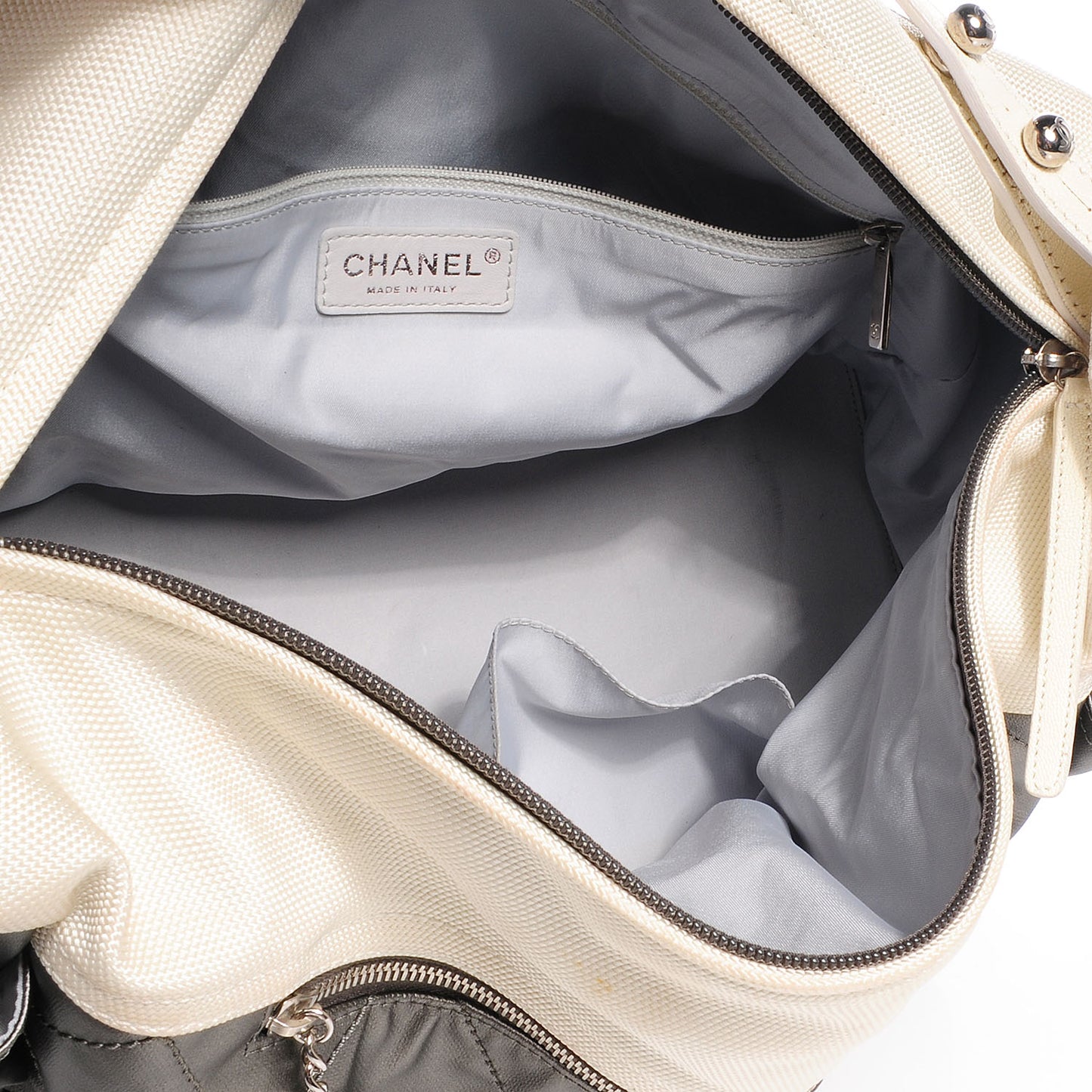 Coated Canvas Paris Biarritz Hobo Silver