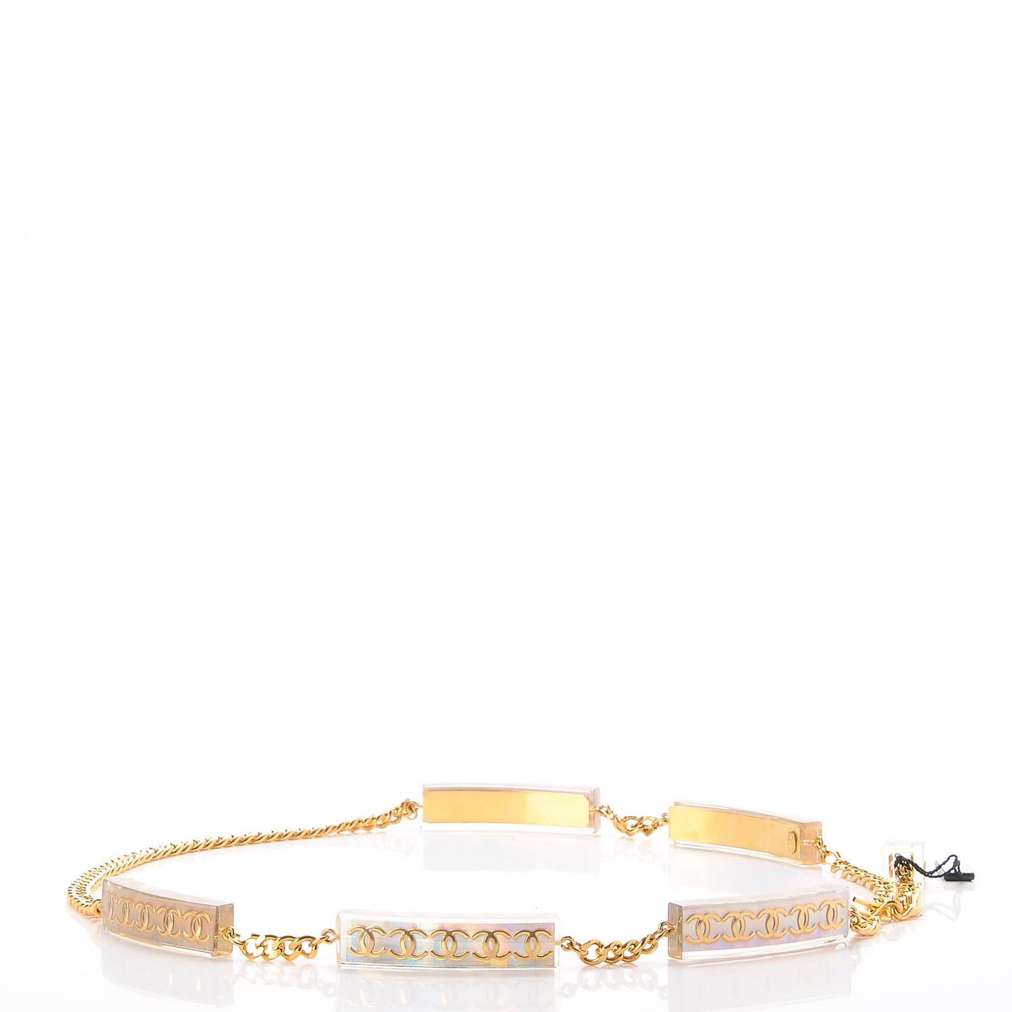 Chain Iridescent Resin CC Belt Gold