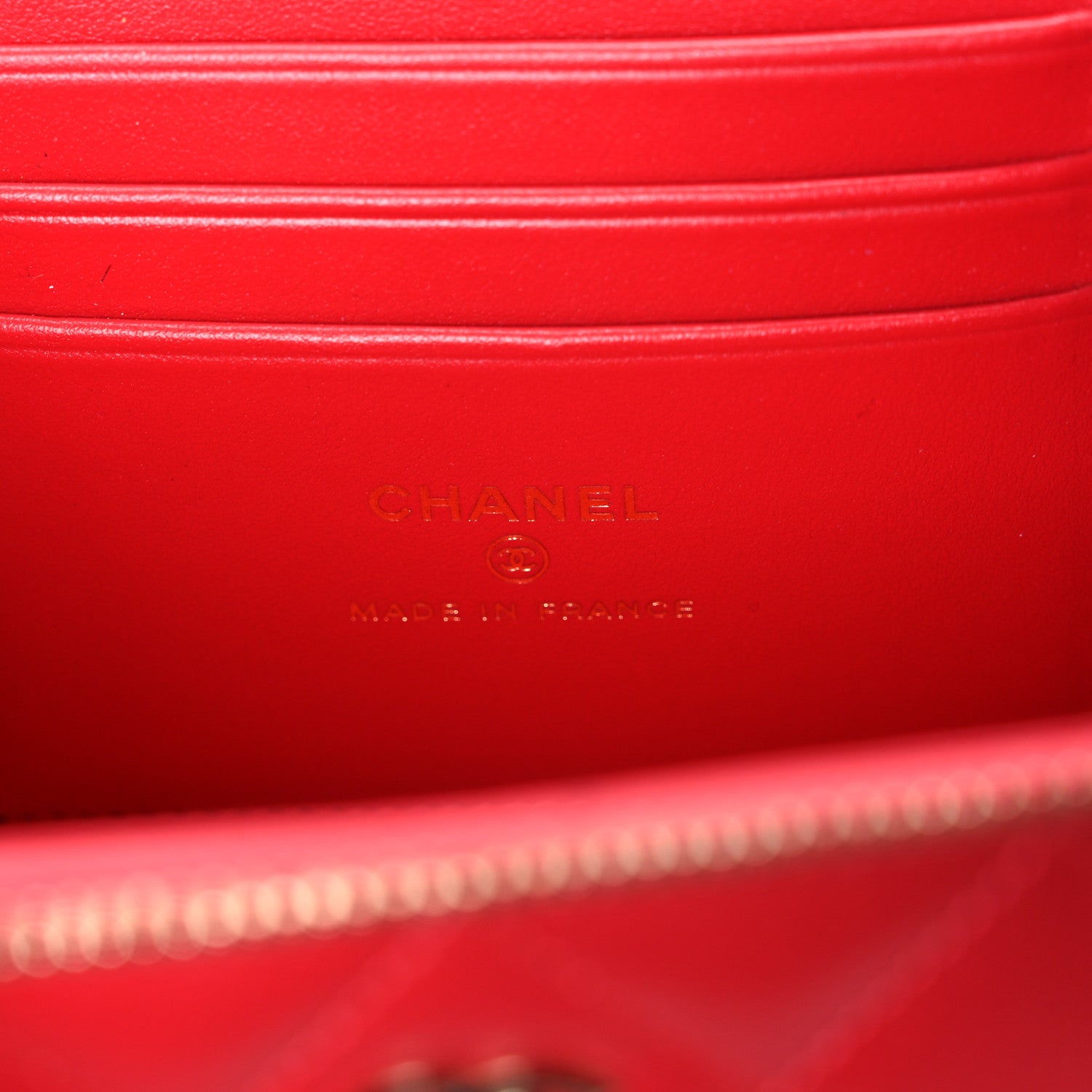 Chanel Caviar Quilted Small Vanity Case With Chain Red 6 of 10