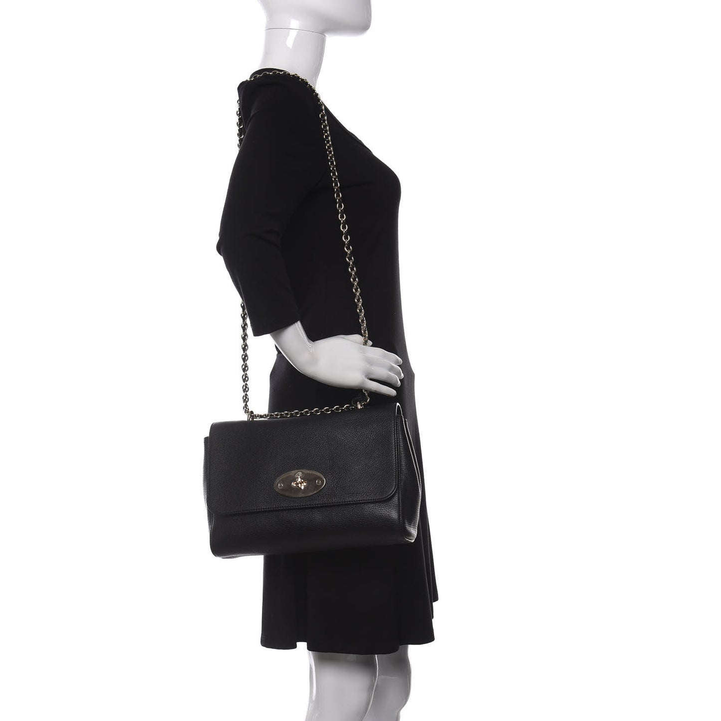 Glossy Goatskin Medium Lily Black