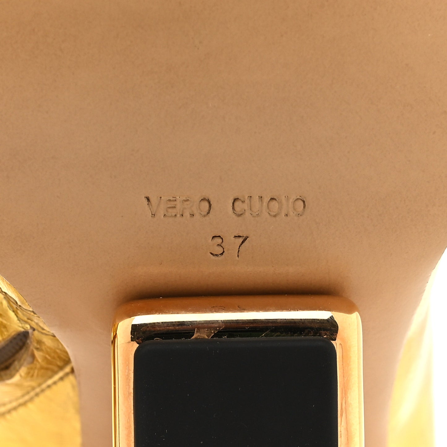 Laminated Craquele Nappa Fendi First 95mm Booties 37 Gold