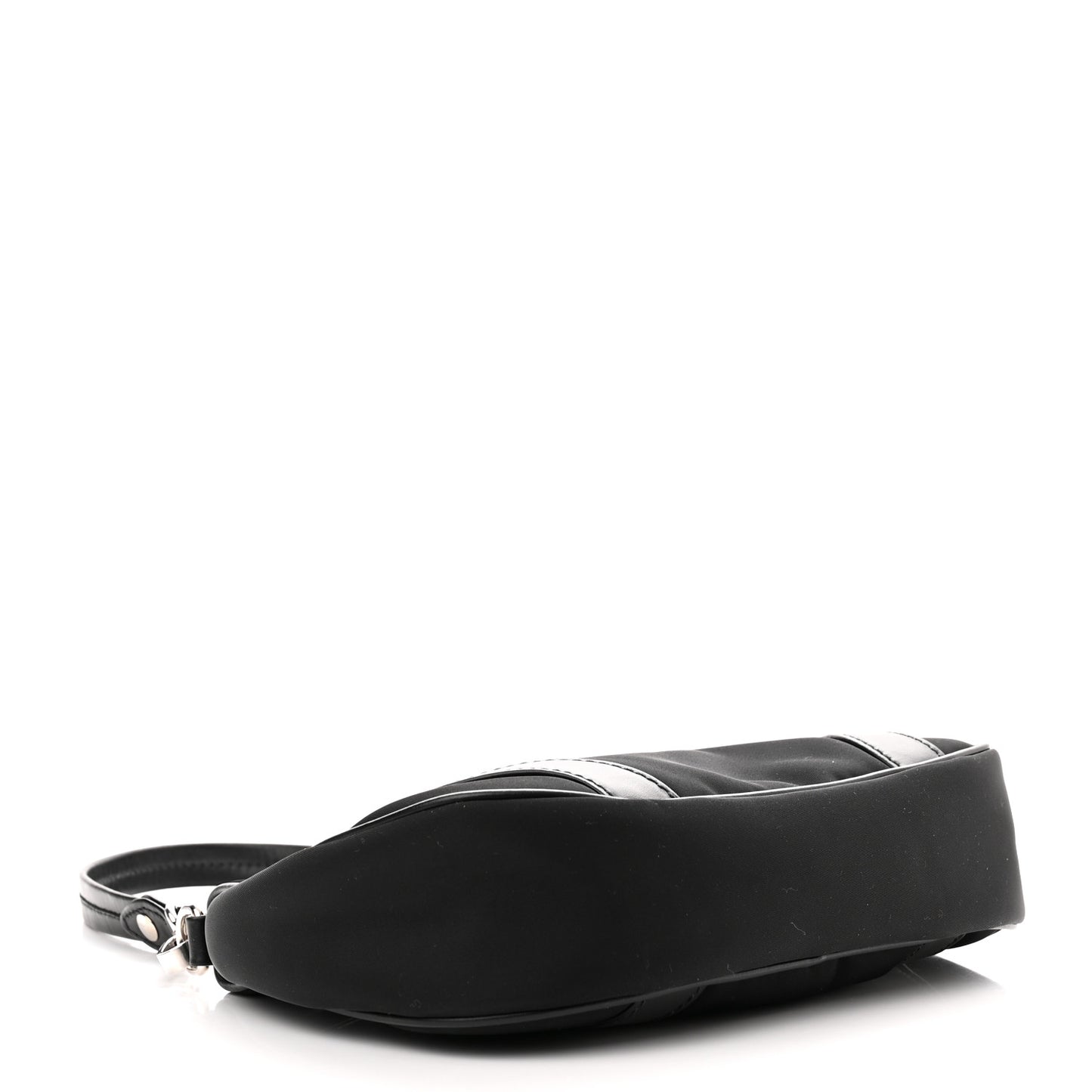 Tessuto Nylon Soft Calfskin Shoulder Bag Black