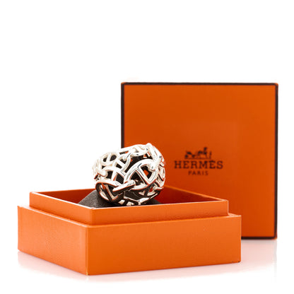 Hermes Sterling Silver GM Chaine d'Ancre Enchainee Dome Ring 55 7.25 6 of 6