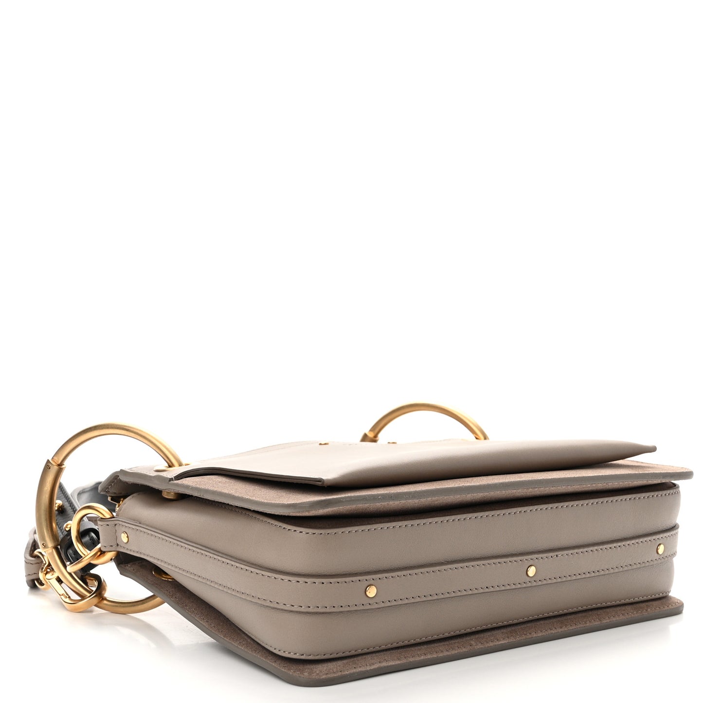 Calfskin Suede Small Roy Bag Motty Grey